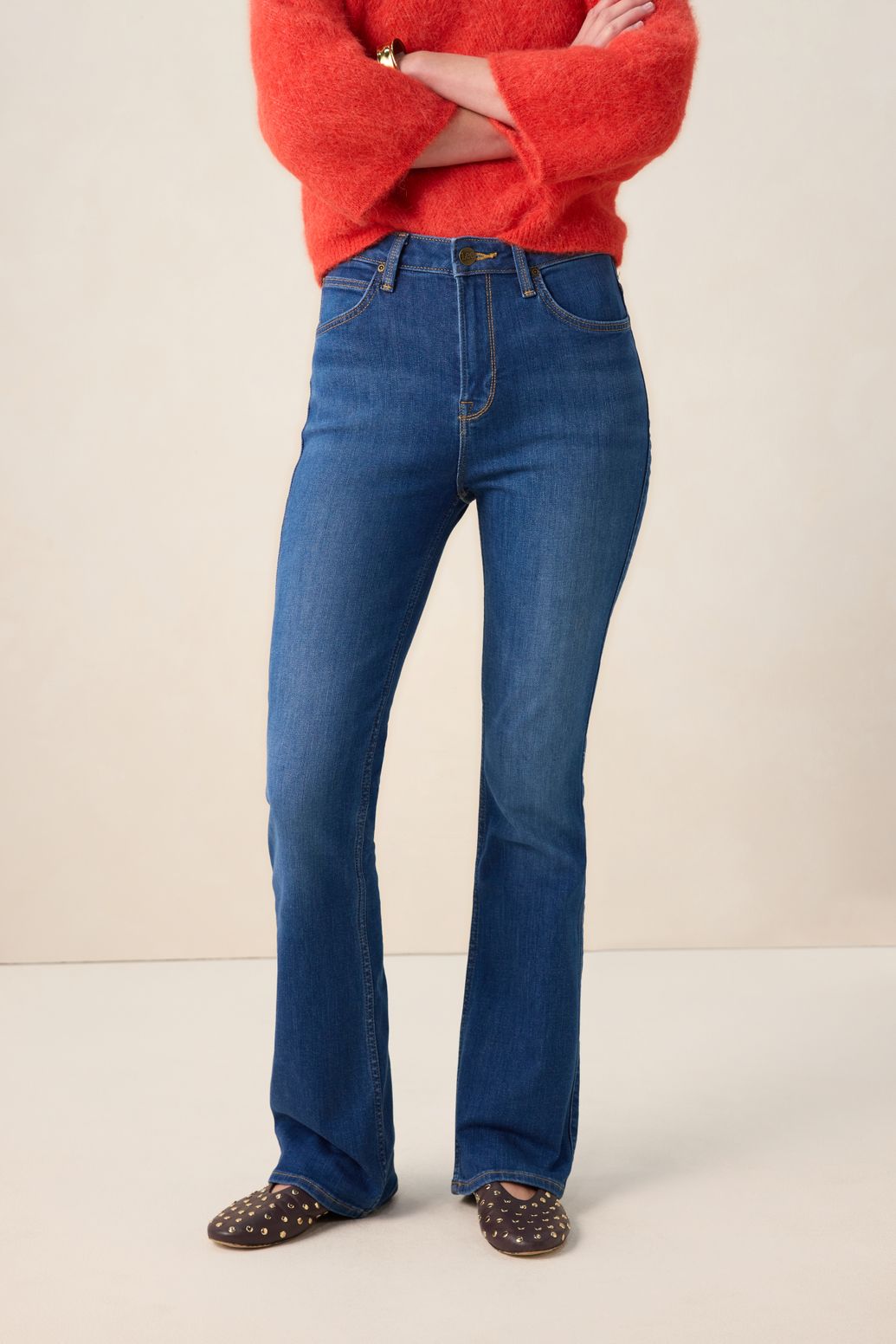 LEE Jean bootcut taille haute - bleu foncé