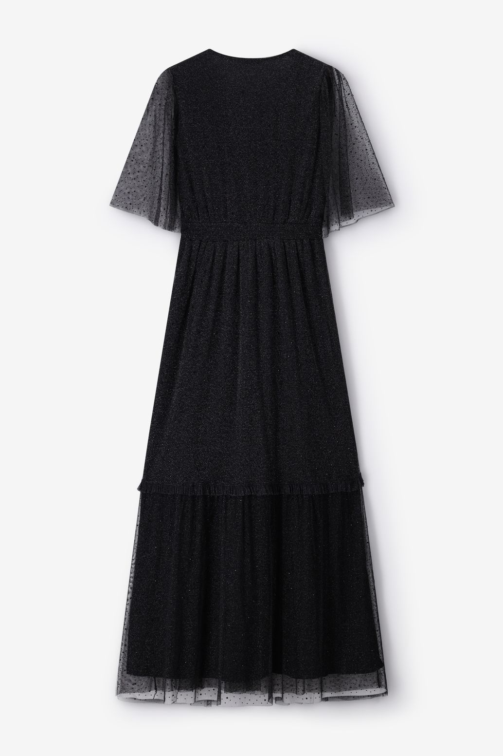 Maxi-Kleid aus Mesh - schwarz