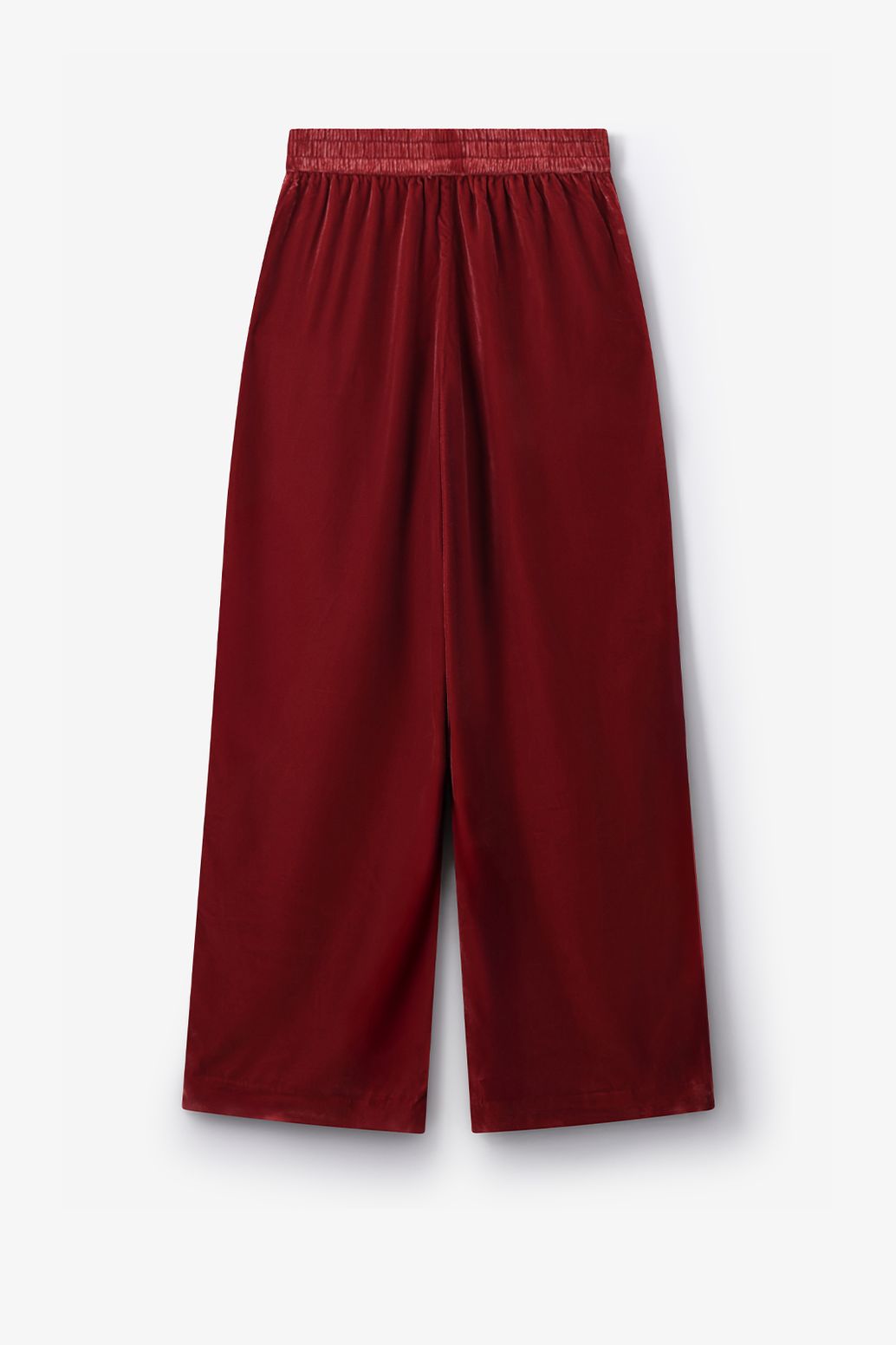 Pantalon jambes larges en velours - rouge