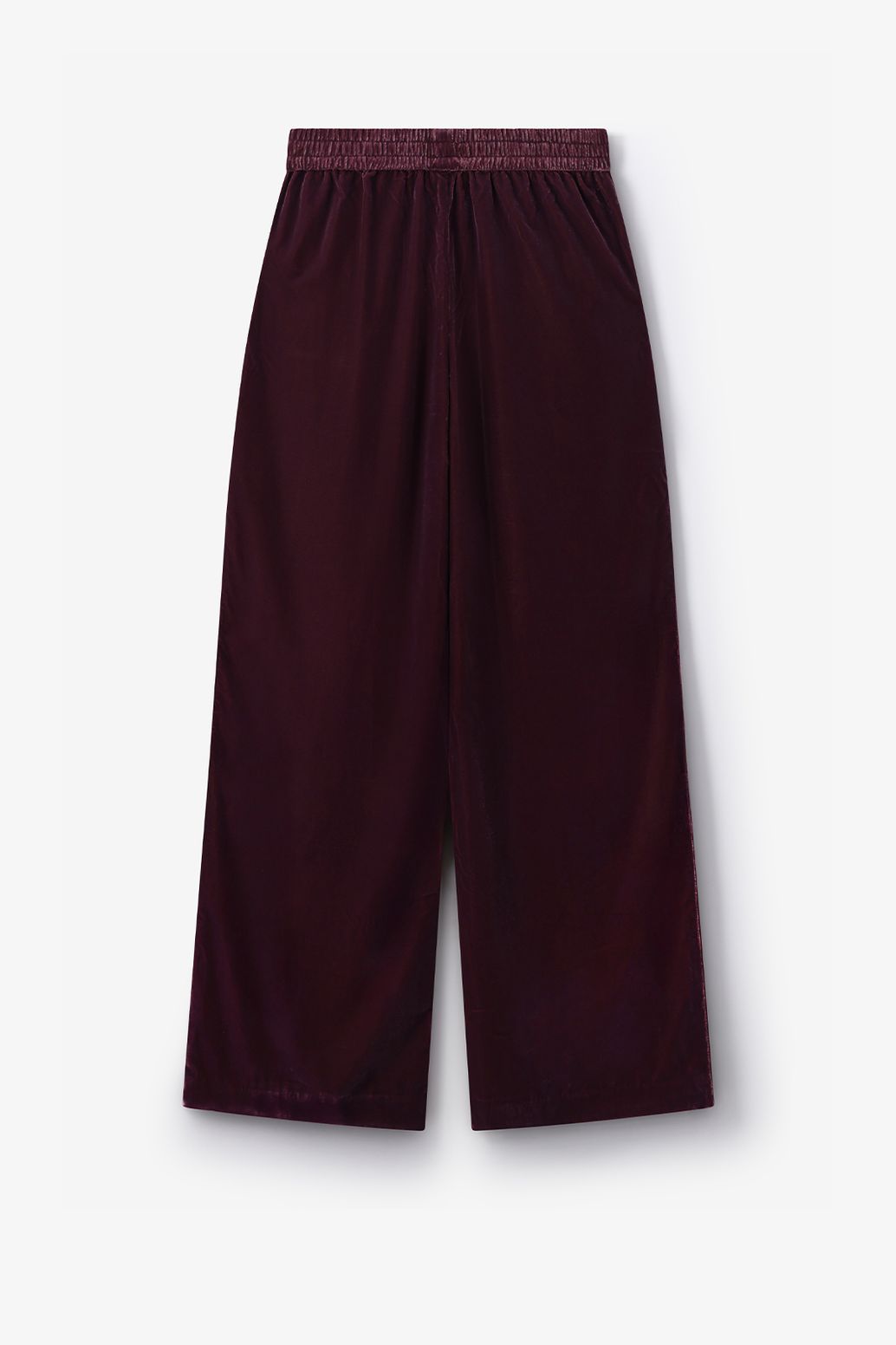Weite Samthose - dunkelrot