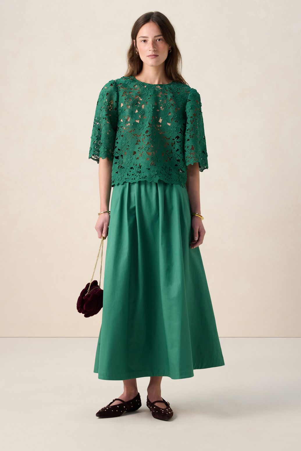 Groene maxi rok