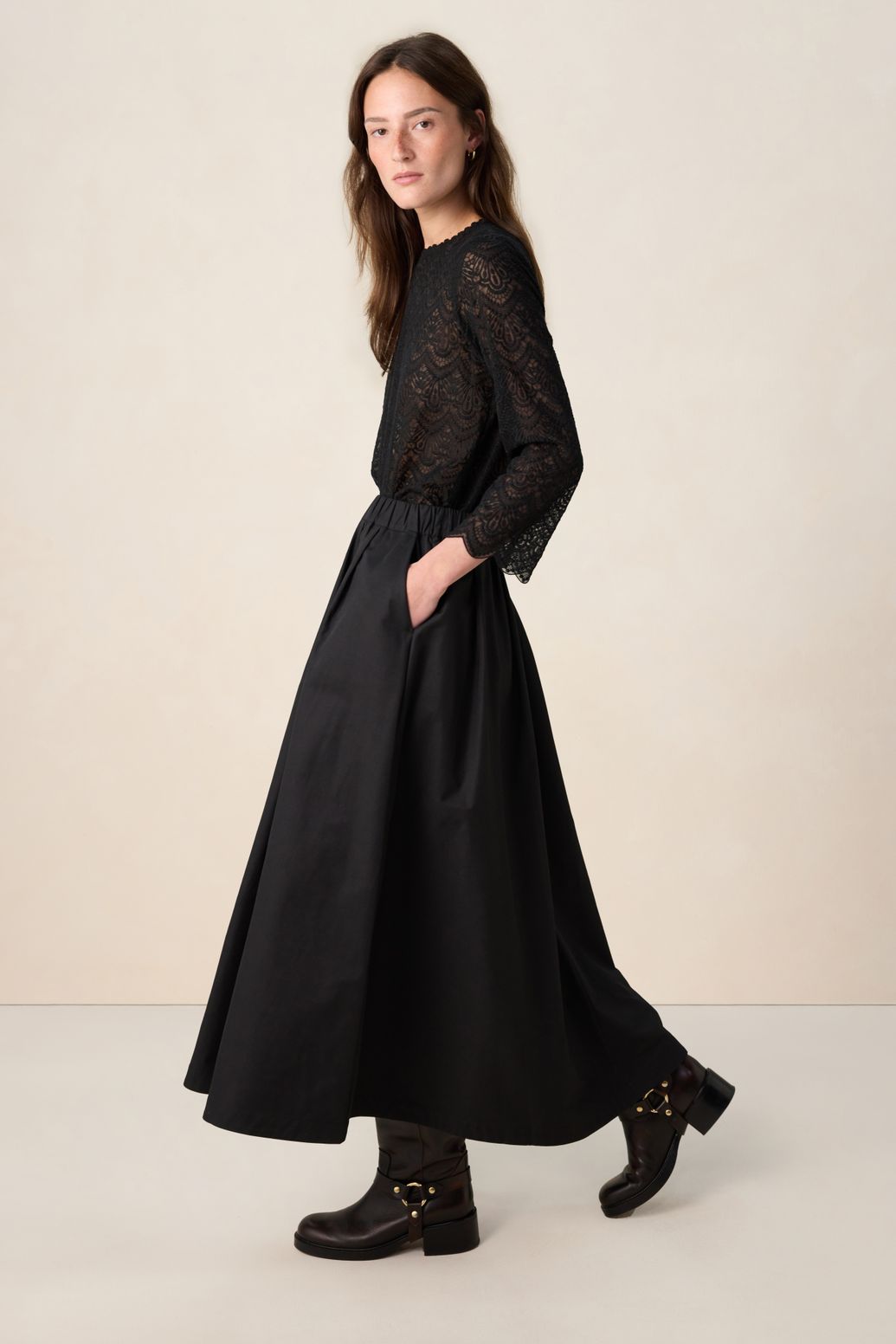 Zwarte maxi rok