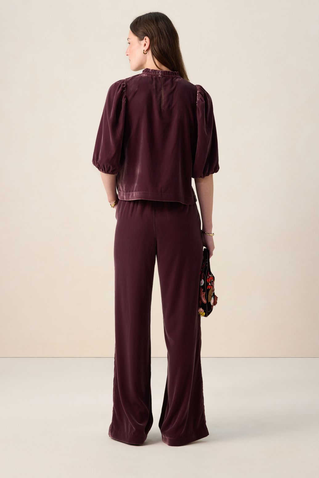 Donkerrode velvet top