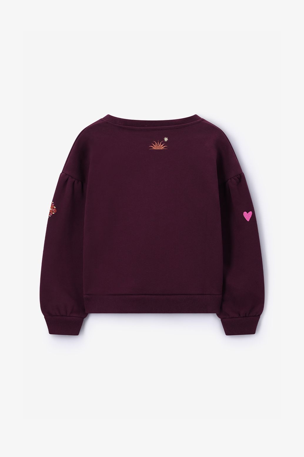 Sweat avec broderies - rouge foncé