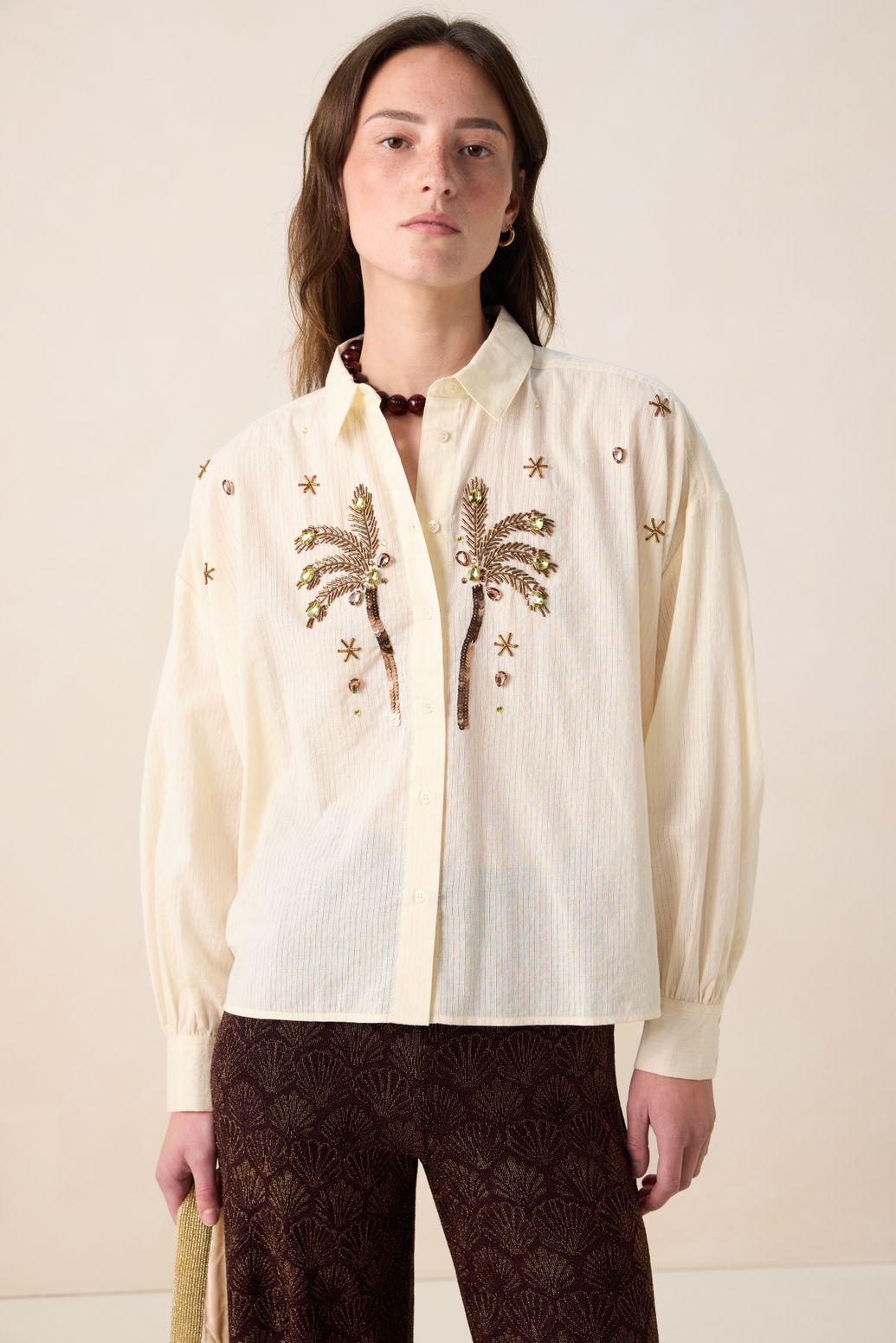 Blouse avec palmiers - blanc