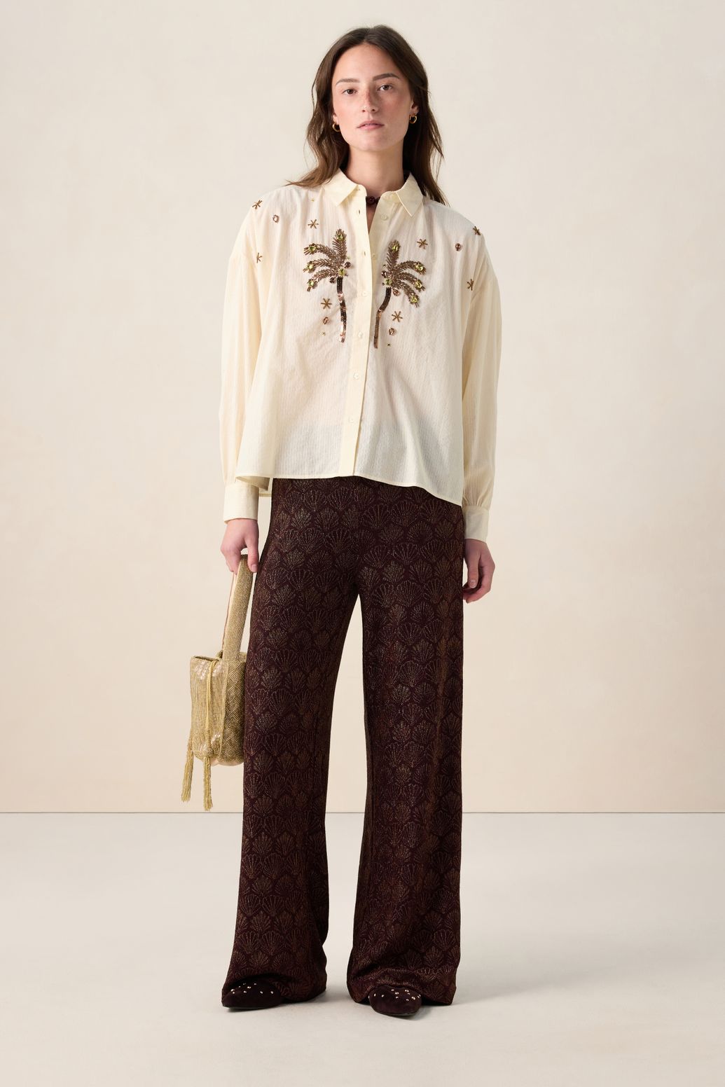 Blouse avec palmiers - blanc