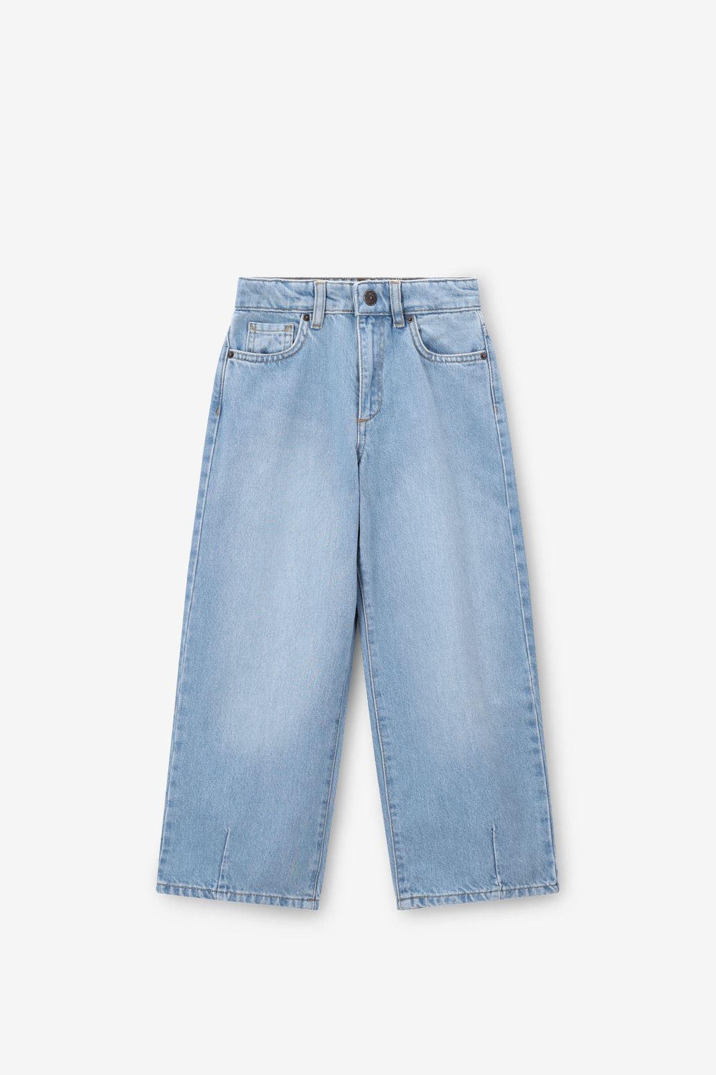 High Waist Barrel Jeans - hellblau