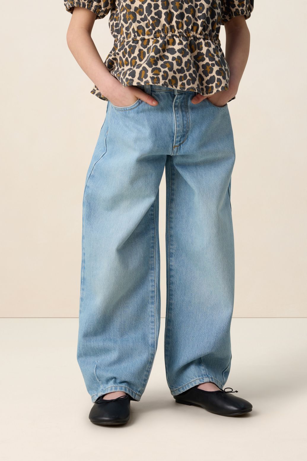 Lichtblauwe high waist barrel jeans