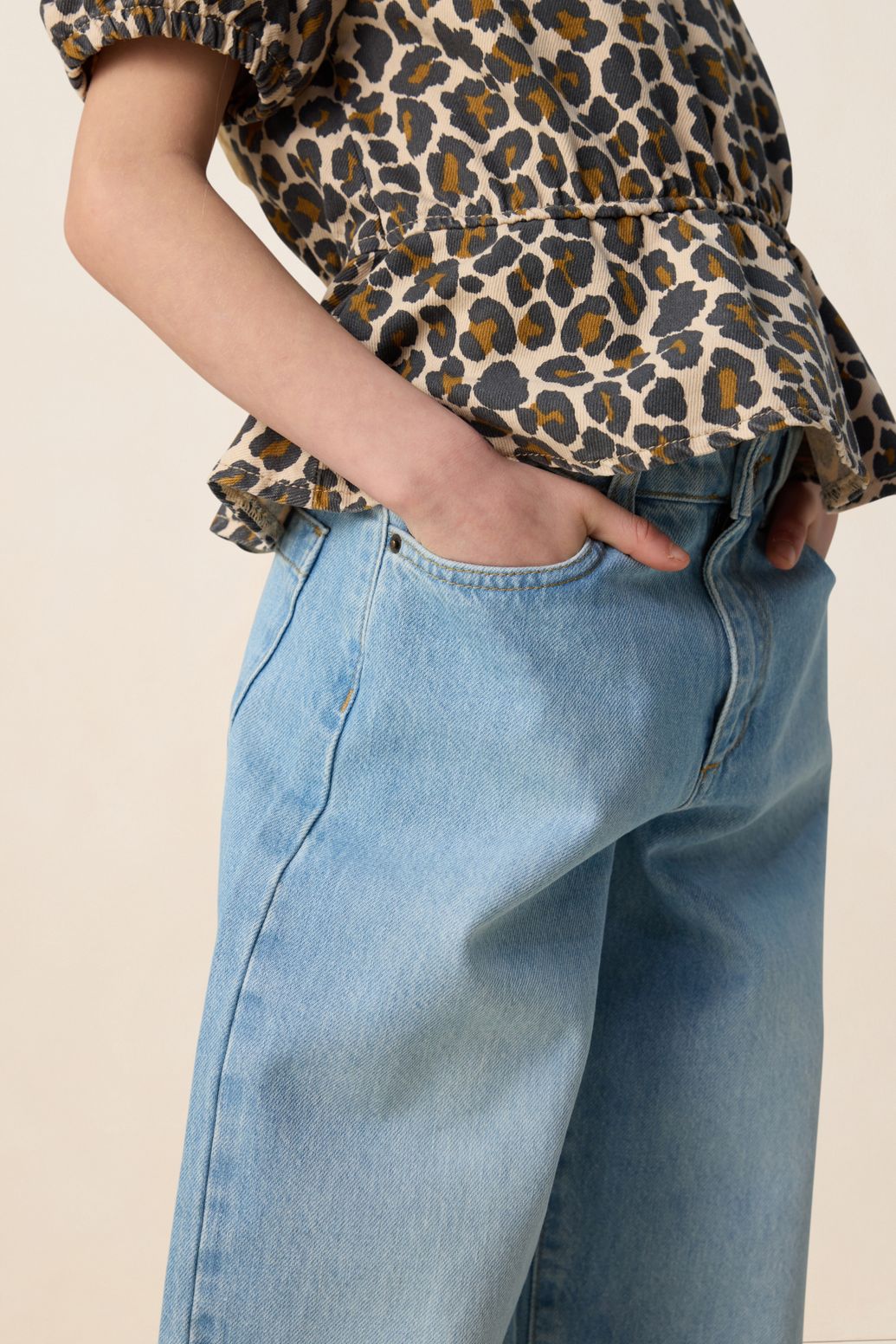 High Waist Barrel Jeans - hellblau