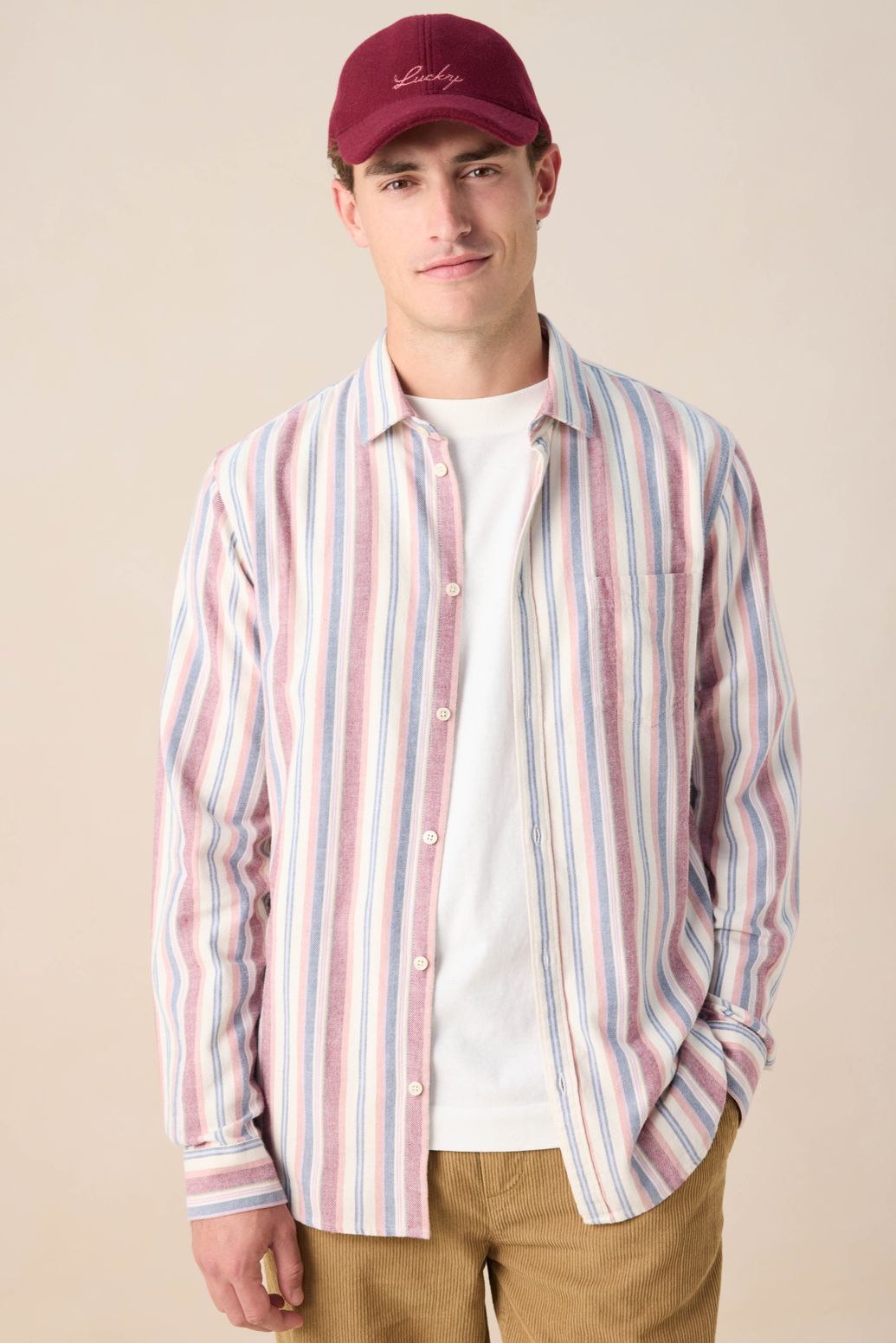 Rood gestreept overhemd