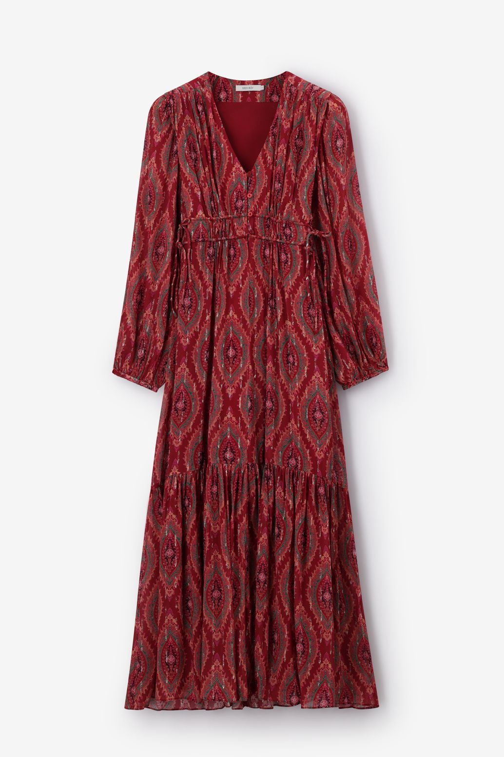 Maxi-Kleid mit Print - rot