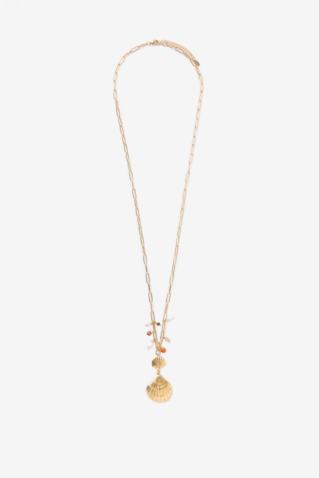Gold plated schakelketting met schelpen