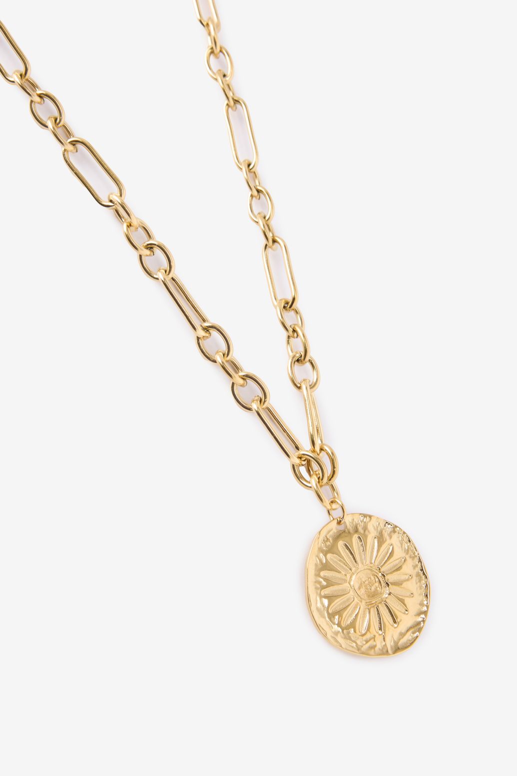 Collier à maillons plaqué or avec pièce