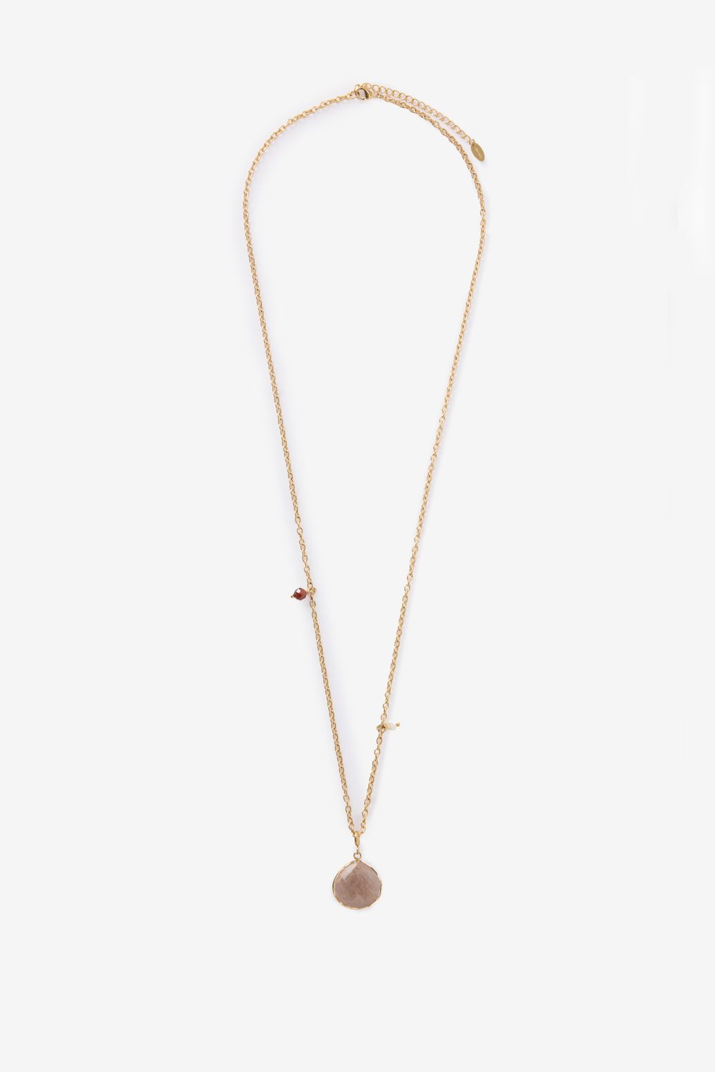 Gold plated ketting met steen