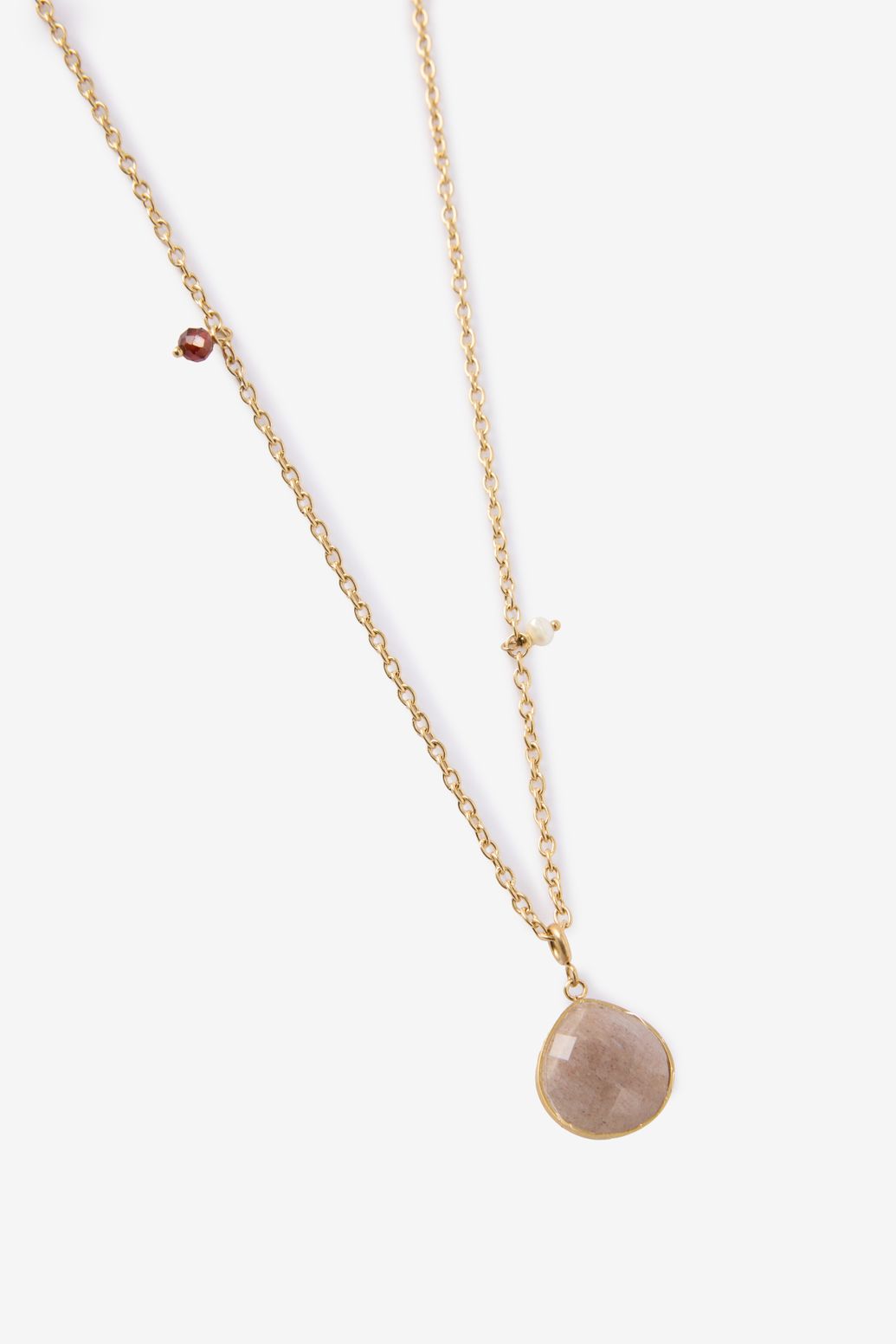 Gold plated ketting met steen