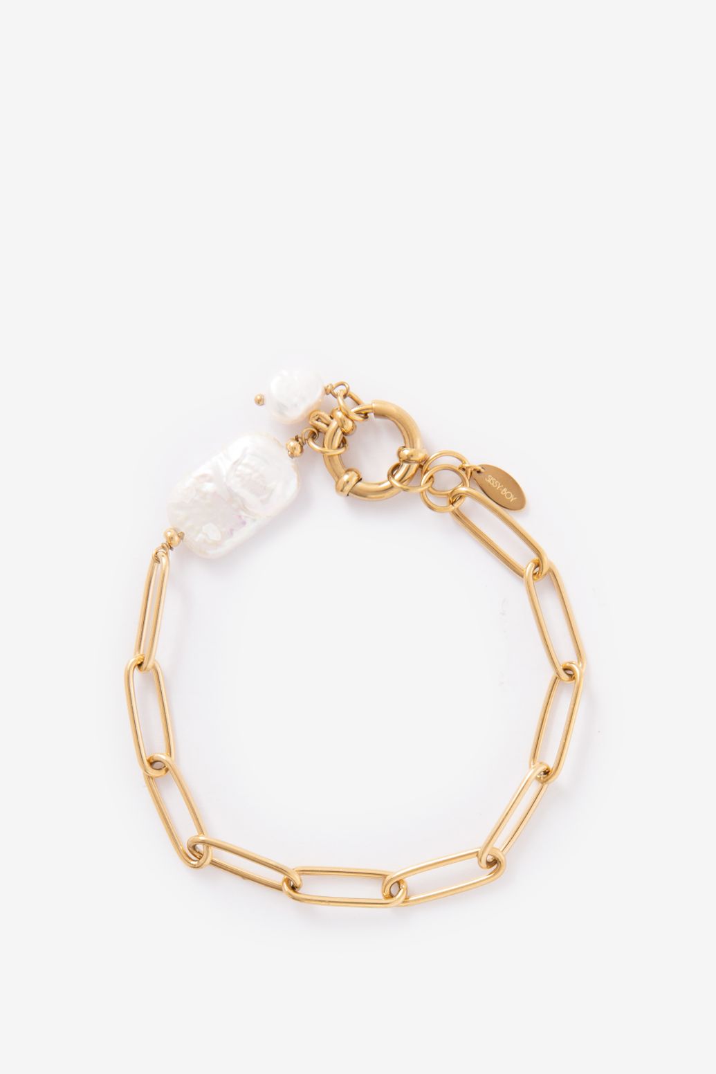 Bracelet plaqué or avec perle