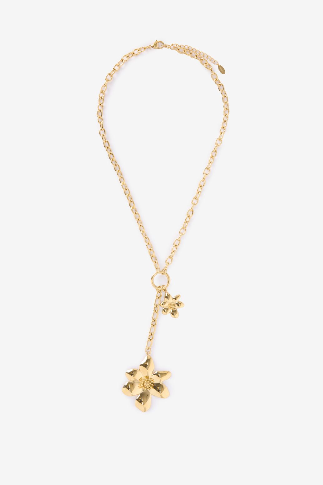 Collier plaqué or avec fleurs