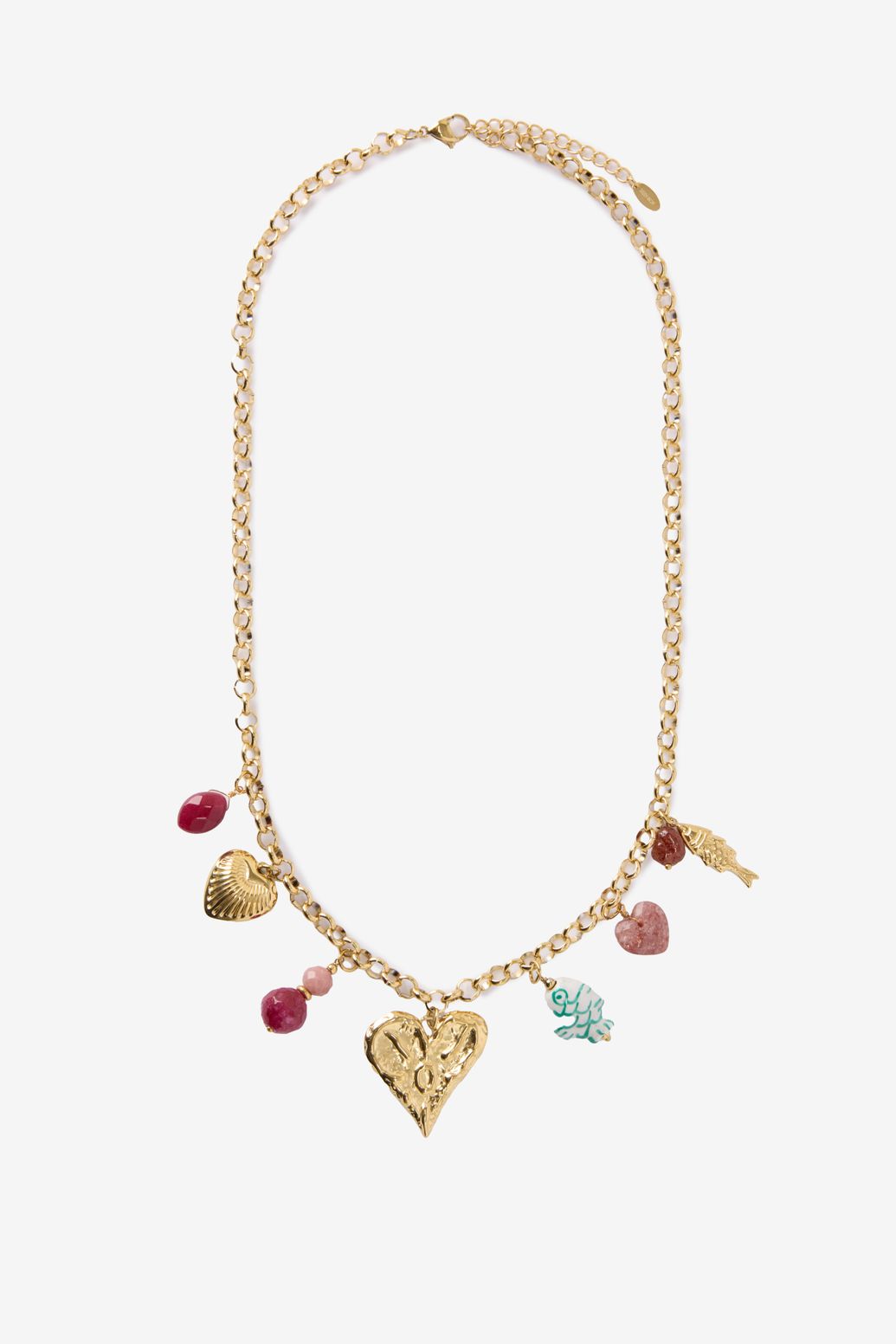 Collier plaqué or avec breloques