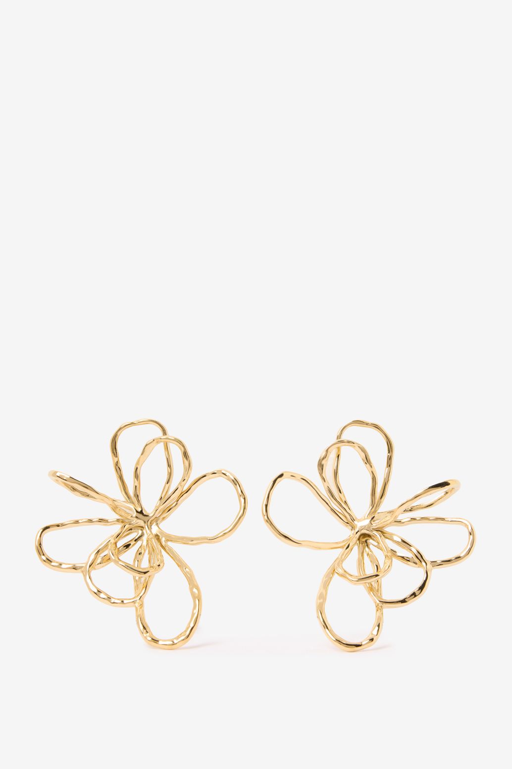 Gold-plated Ohrringe mit abstrakter Blume