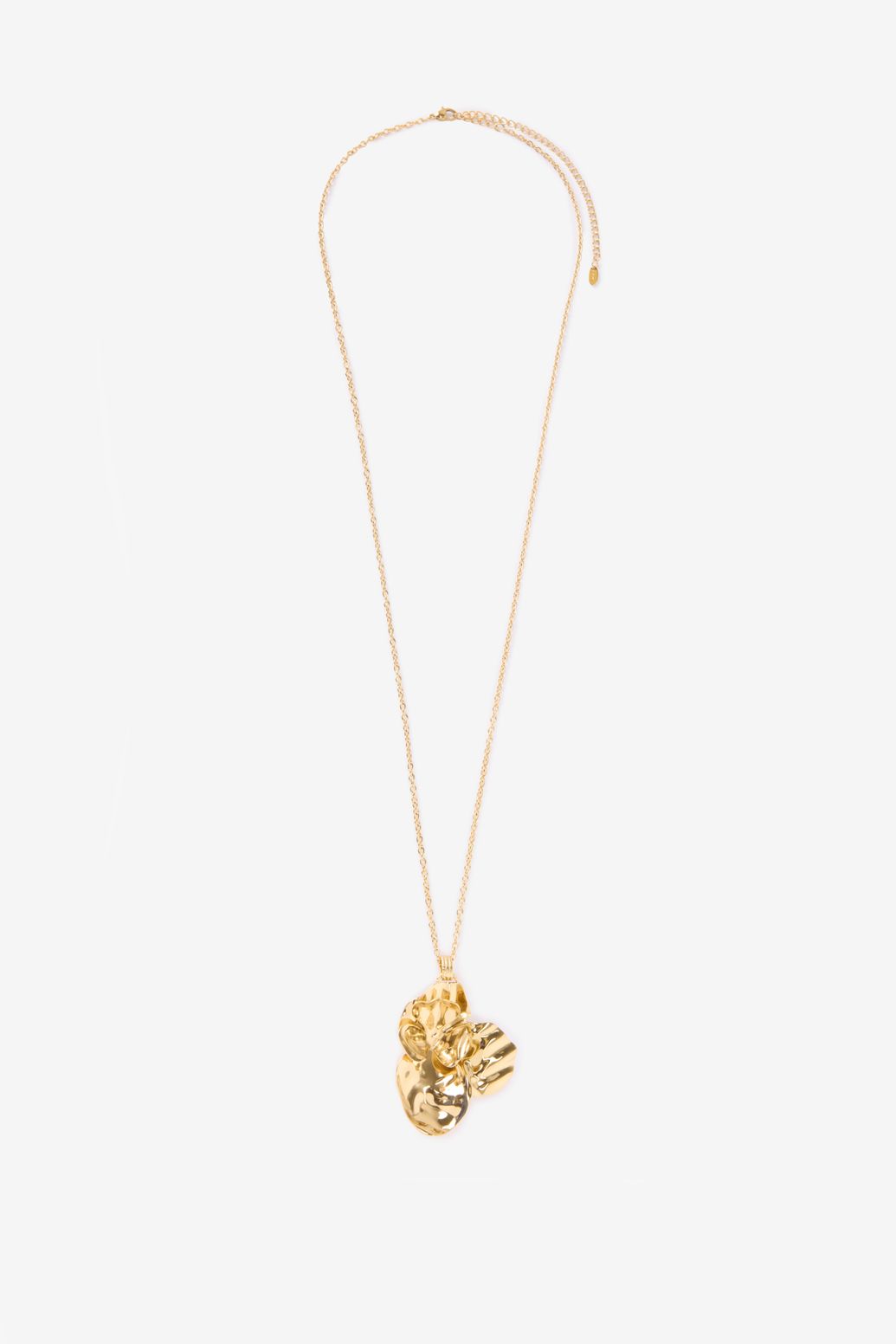 Gold plated lange ketting met bloem
