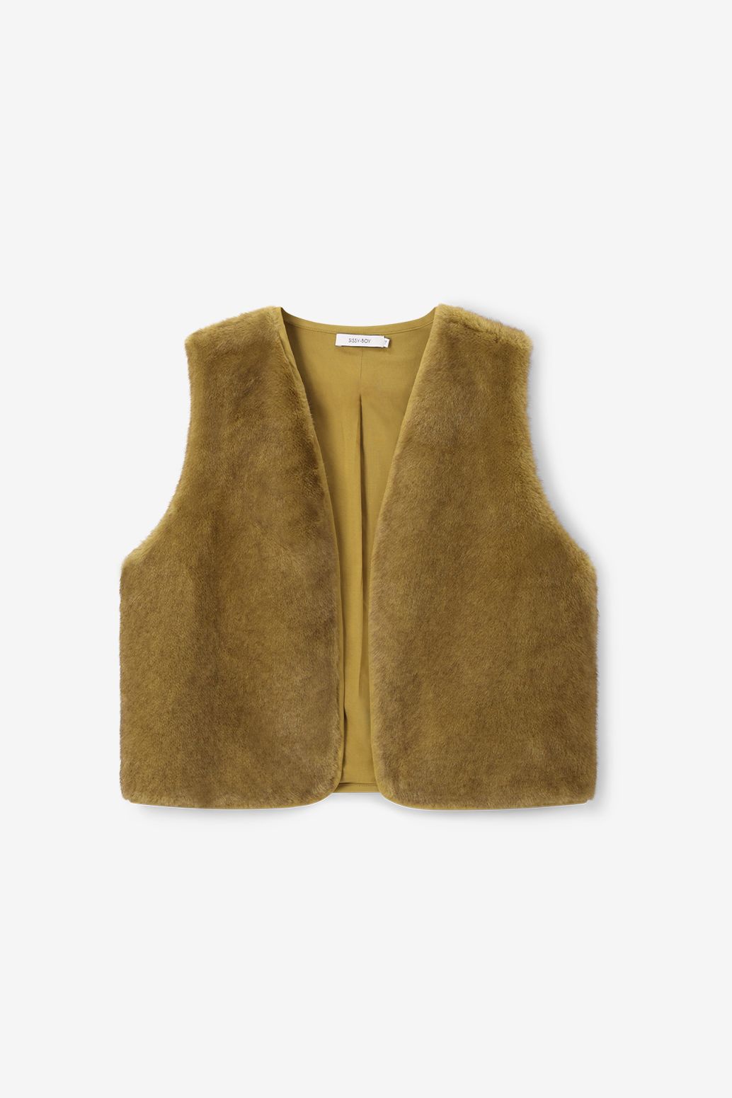 Kunstfell-Weste - dunkelgrün