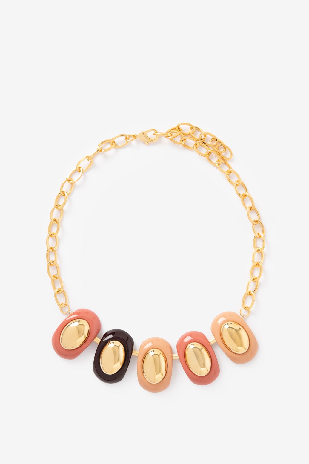 Collier en résine avec clous - rouge