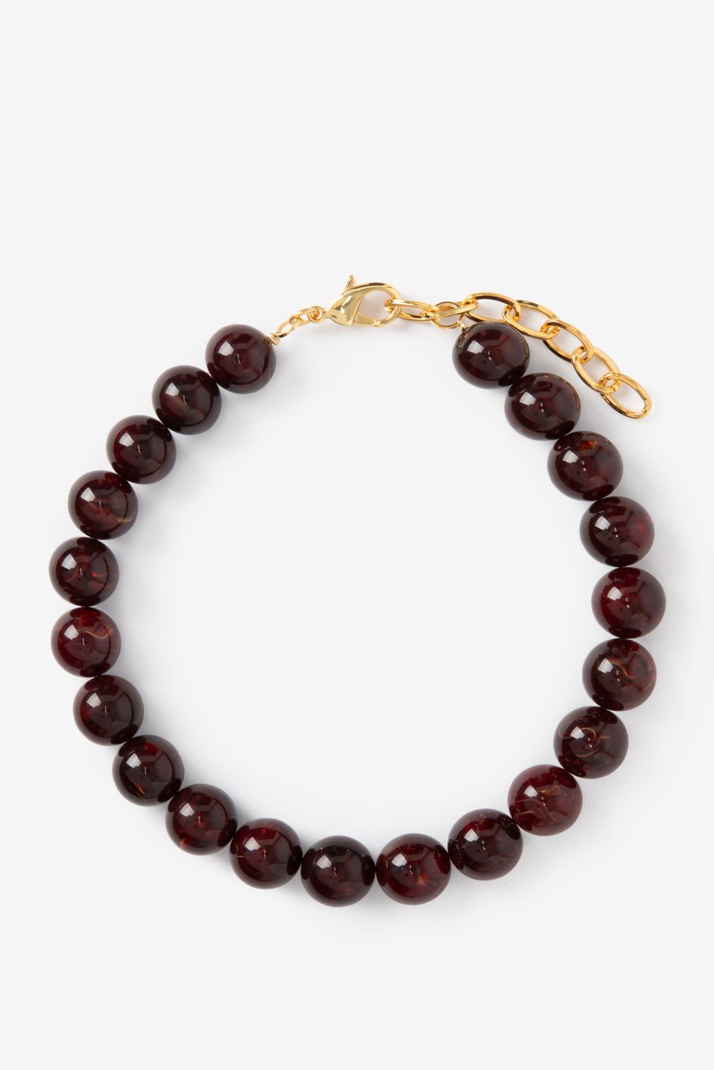 Collier à perles en résine - marron foncé