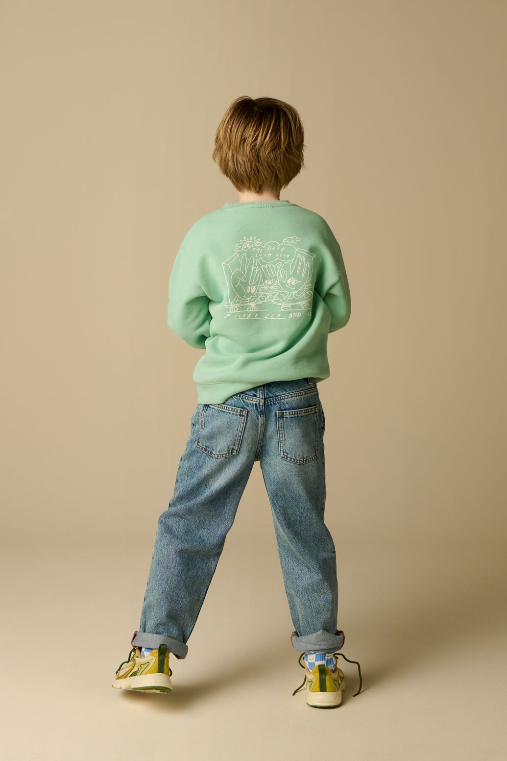 Loose Fit Jeans mit mittelhoher Taille - blau