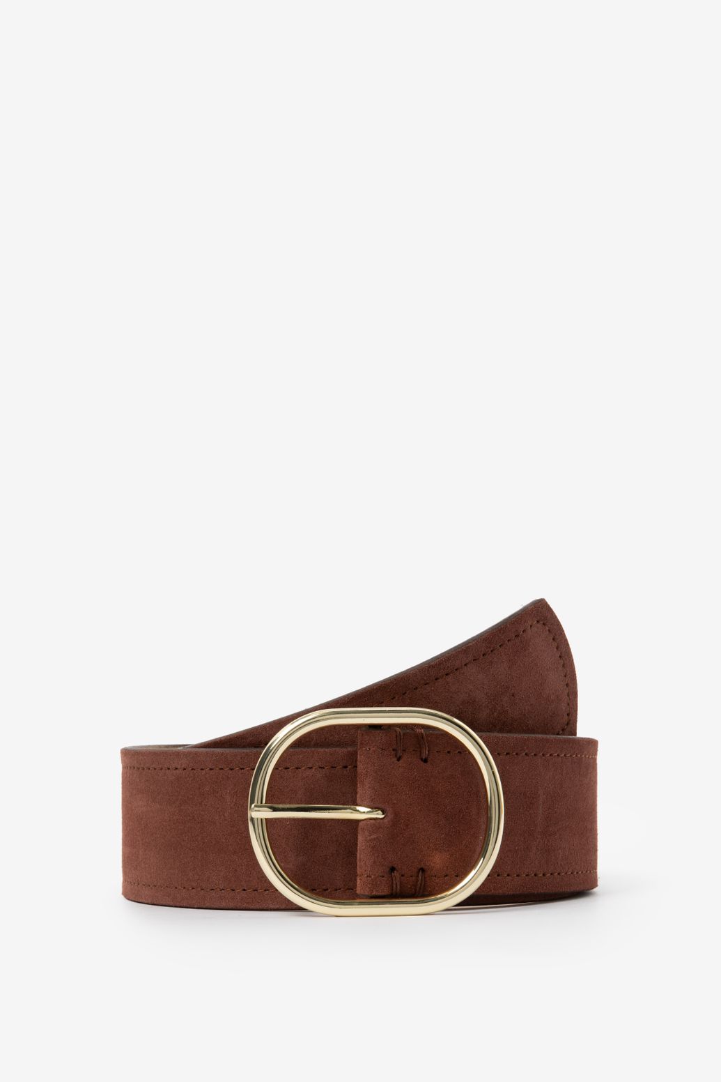 Bruine suède riem met gesp