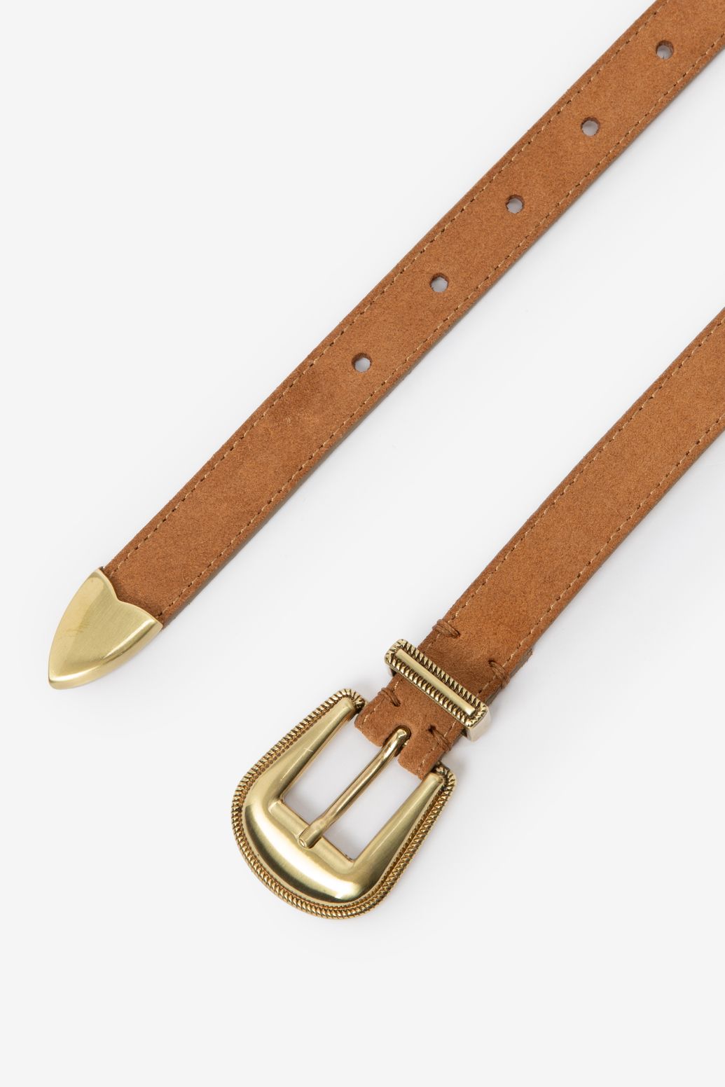 Bruine riem met metalen gesp