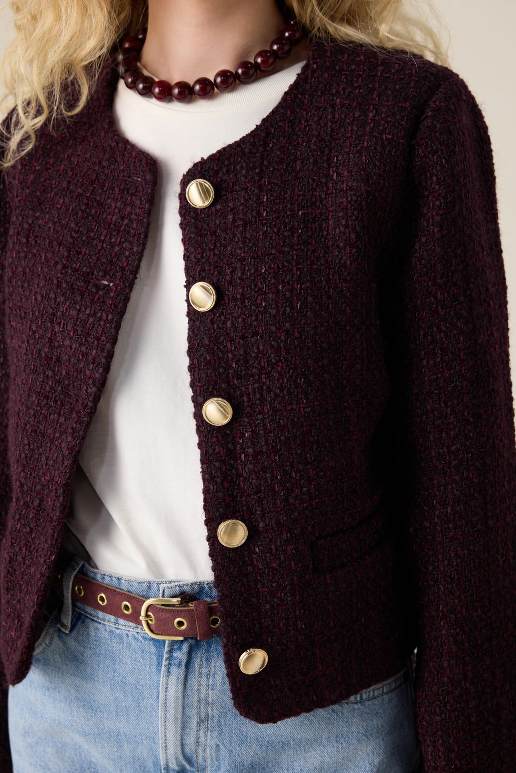 Ceinture ajourée - rouge foncé