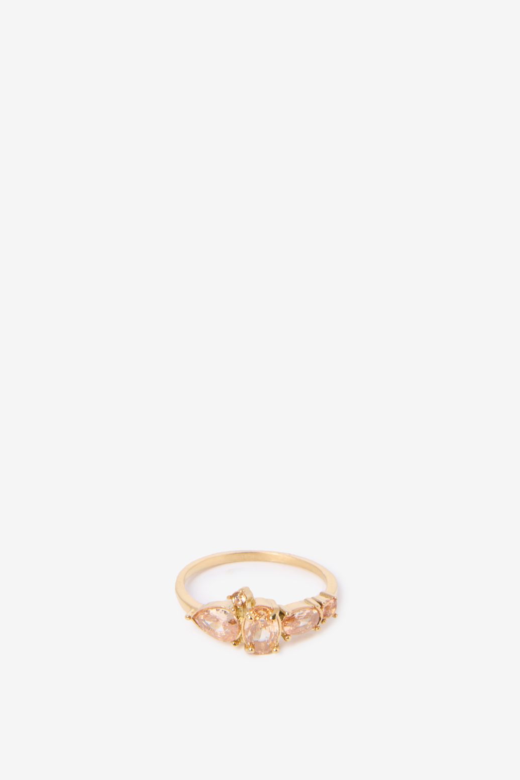 Gold plated ring met stenen
