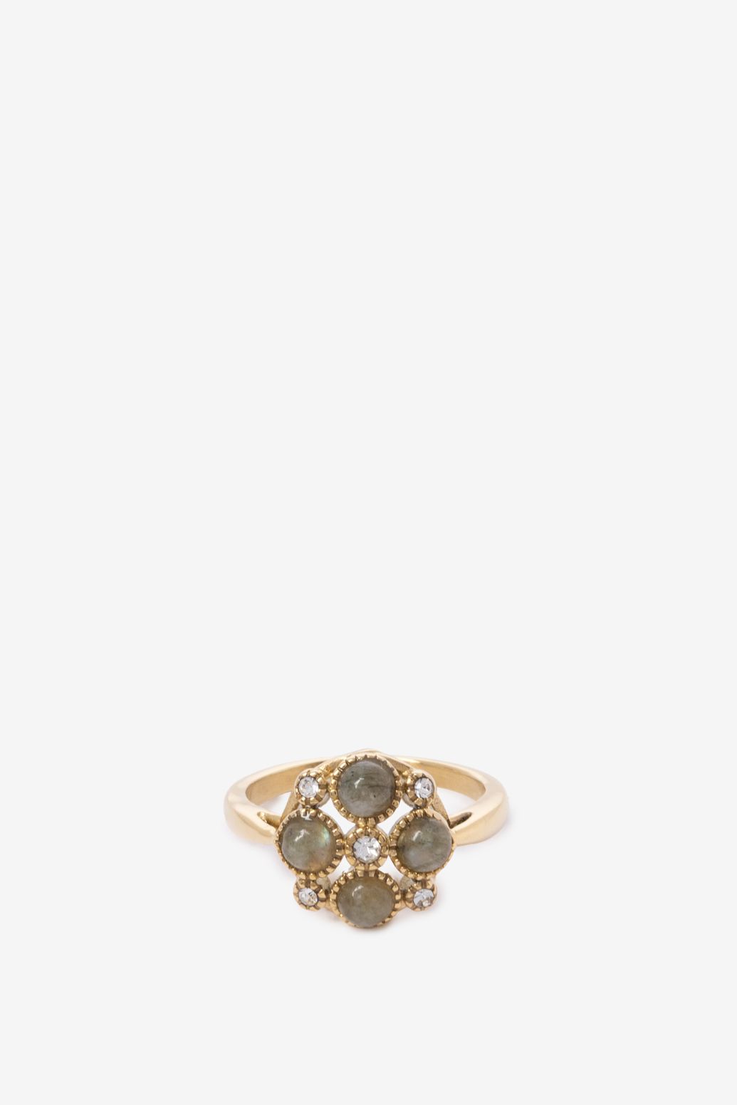 Gold-plated Ring mit Vintage-Steinchen