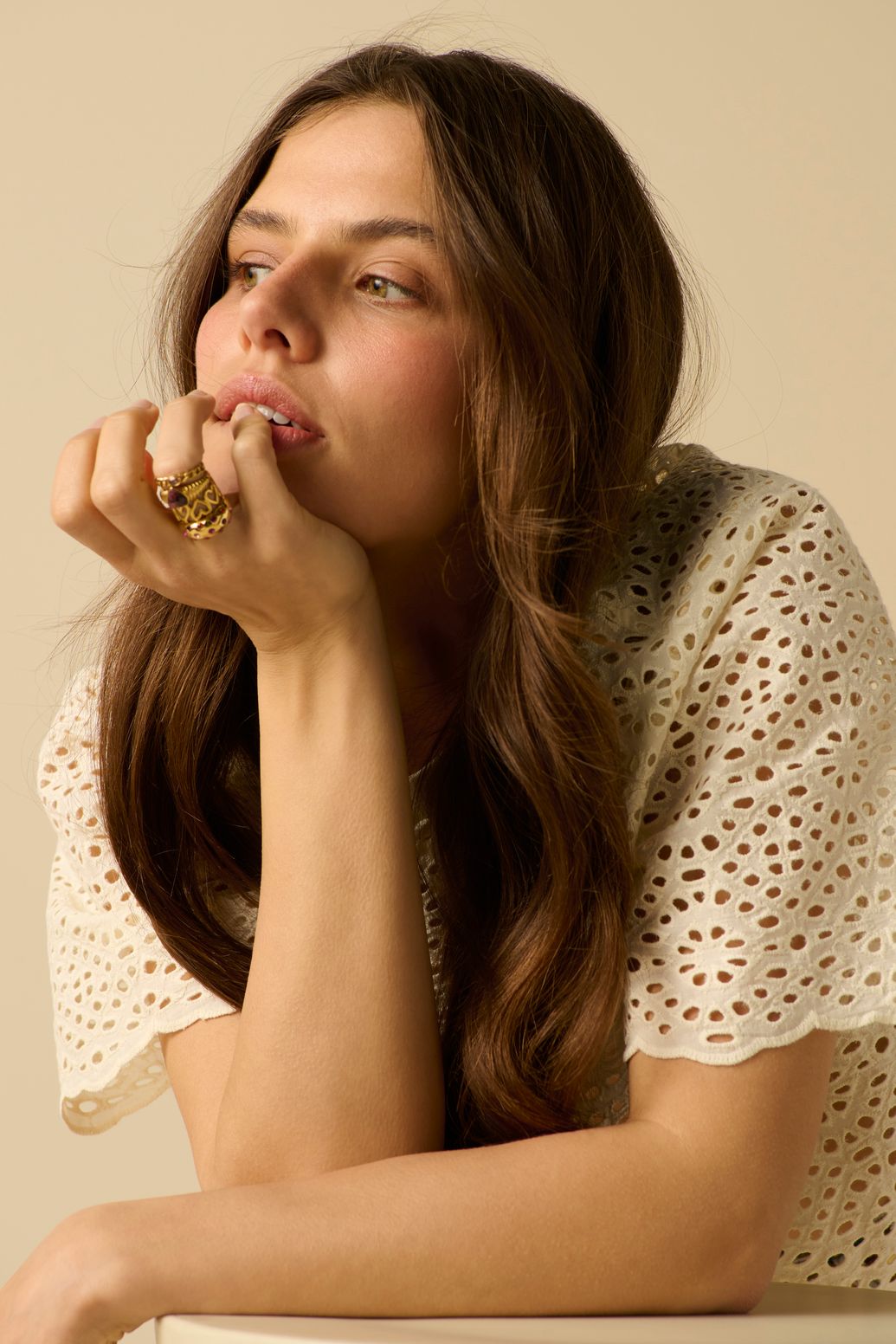Gold plated ring met hartje