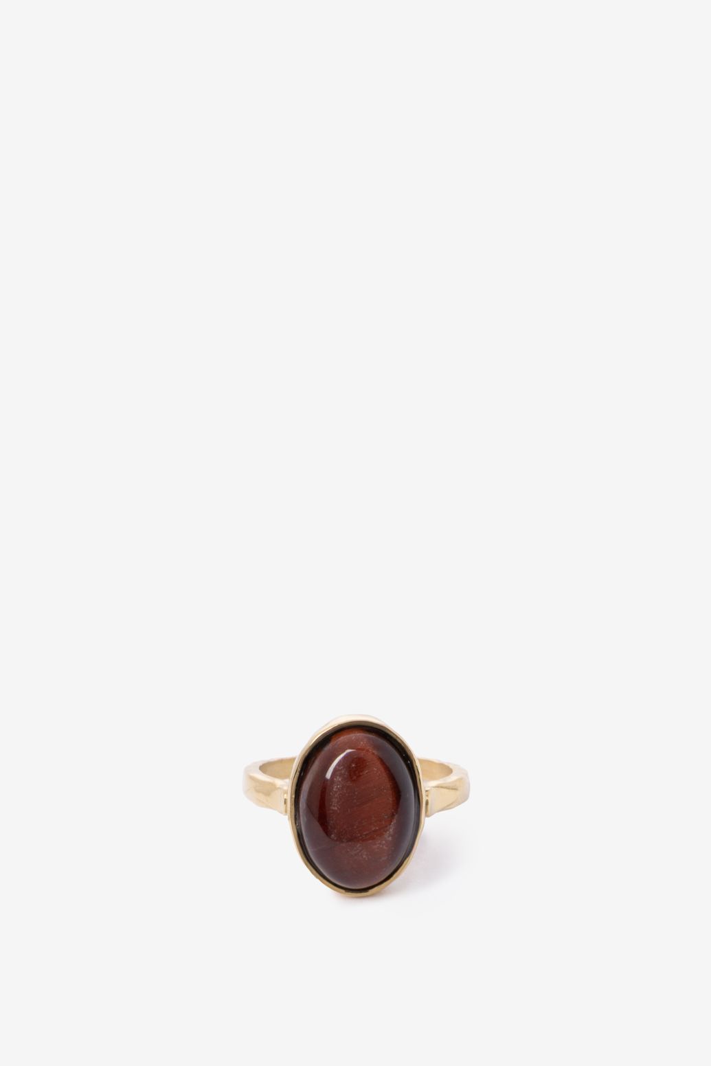 Gold plated ring met ovale steen