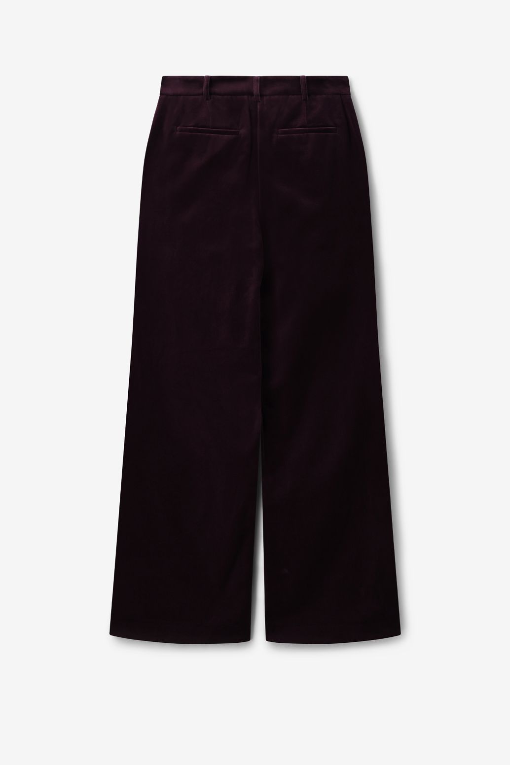 Pantalon en velours avec jambes larges et taille haute - marron foncé