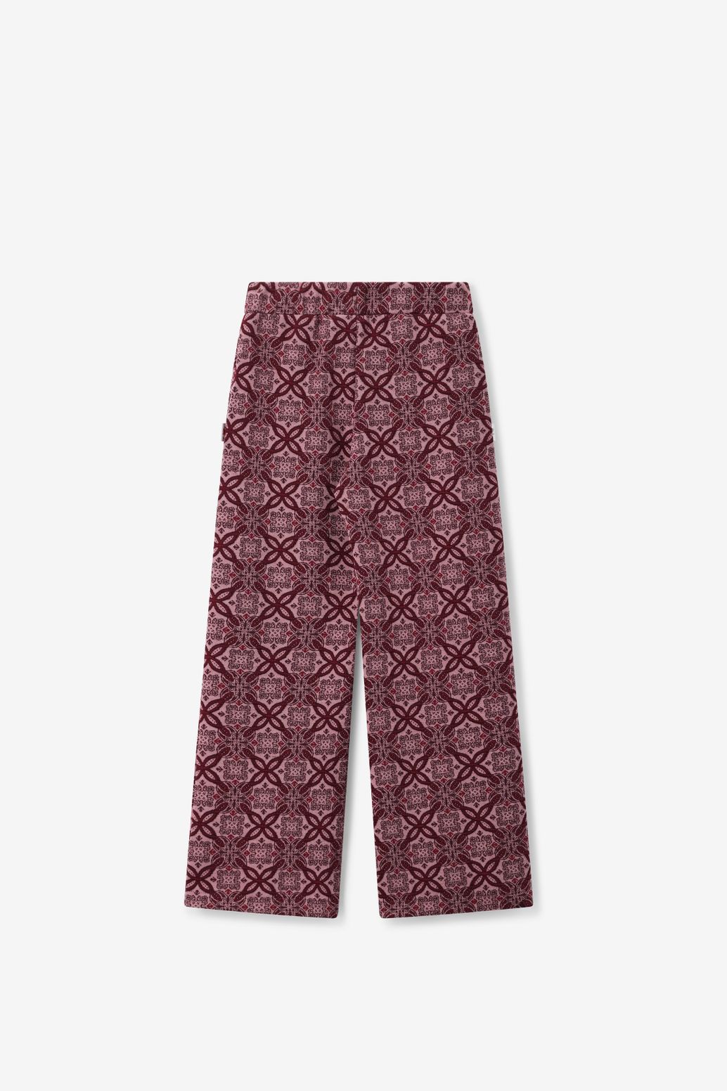 Donkerrode straight legging met print