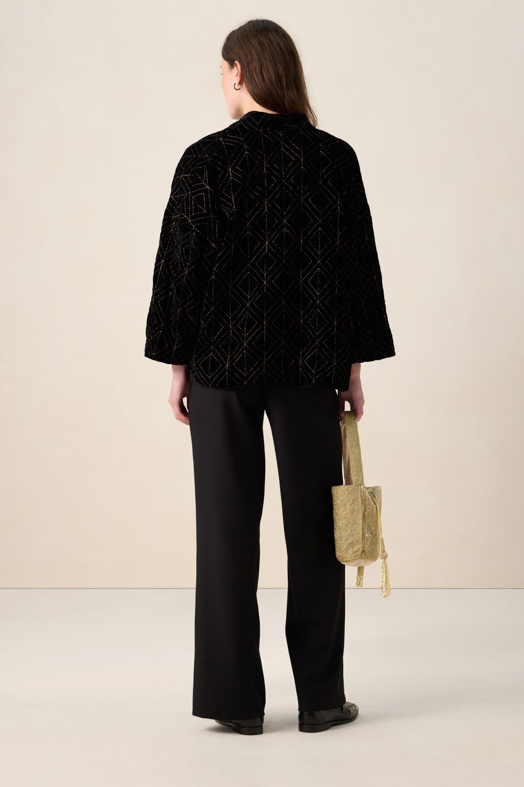 Kimono avec motif - noir