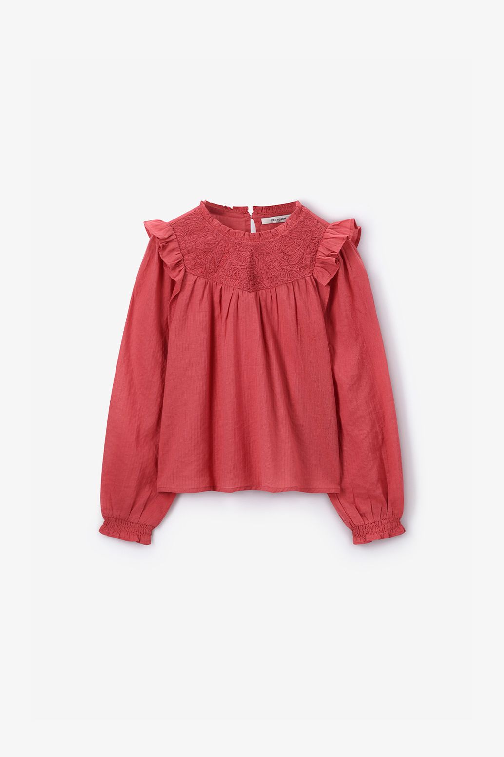 Blouse avec volants - rouge