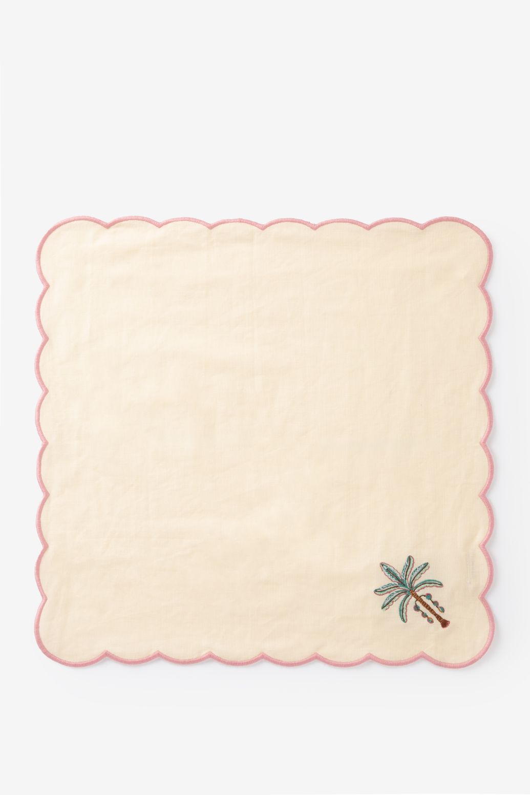 2er-Set Servietten mit Palme - hellgelb