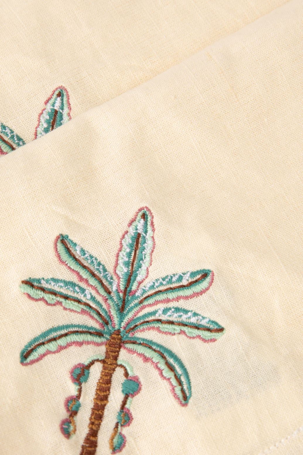 2er-Set Servietten mit Palme - hellgelb