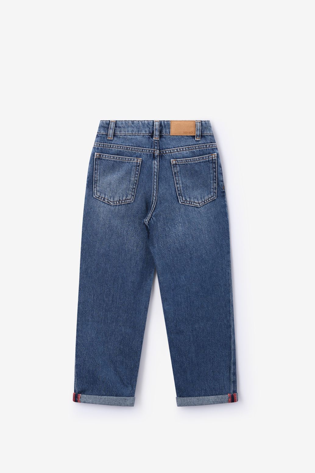 Blauwe mid-rise straight leg jeans