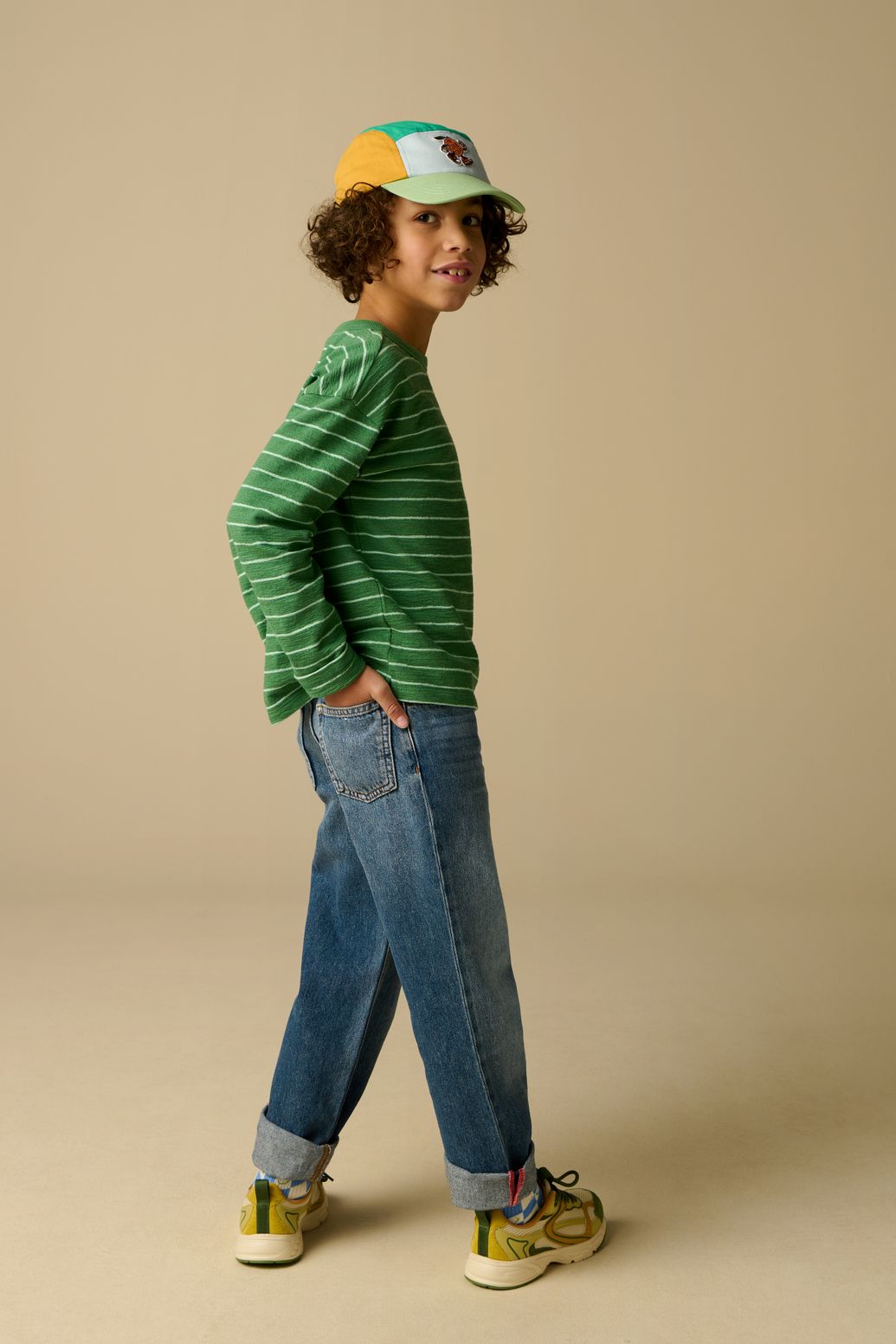 Blauwe mid-rise straight leg jeans