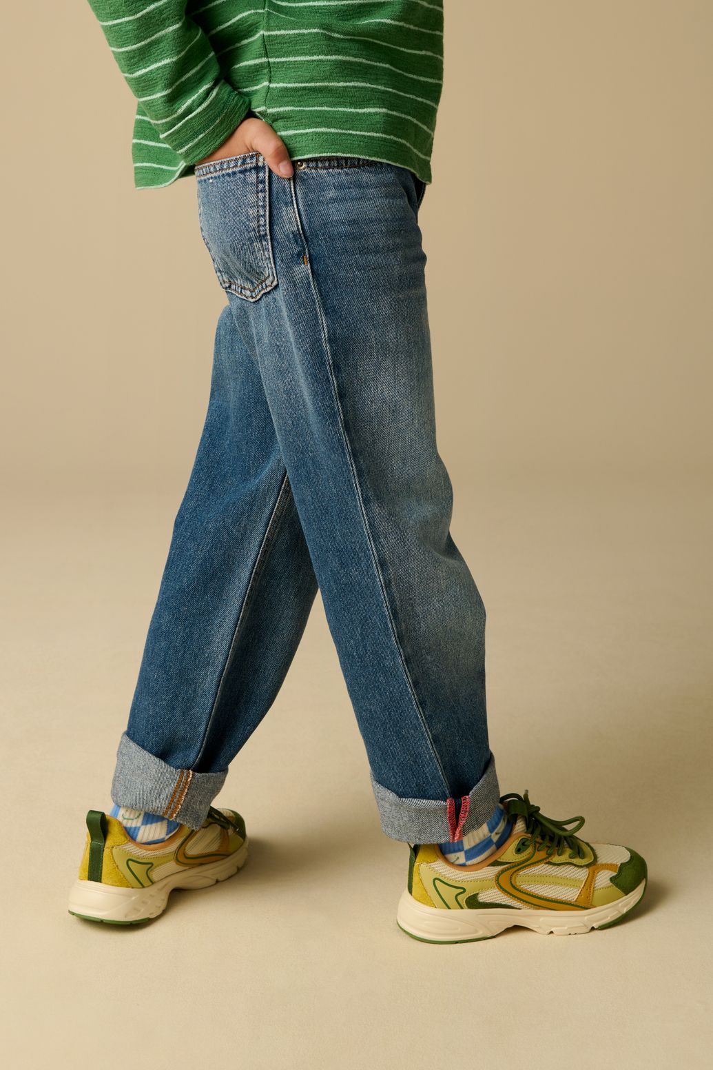 Straight Leg Jeans mit mittelhoher Taille - blau