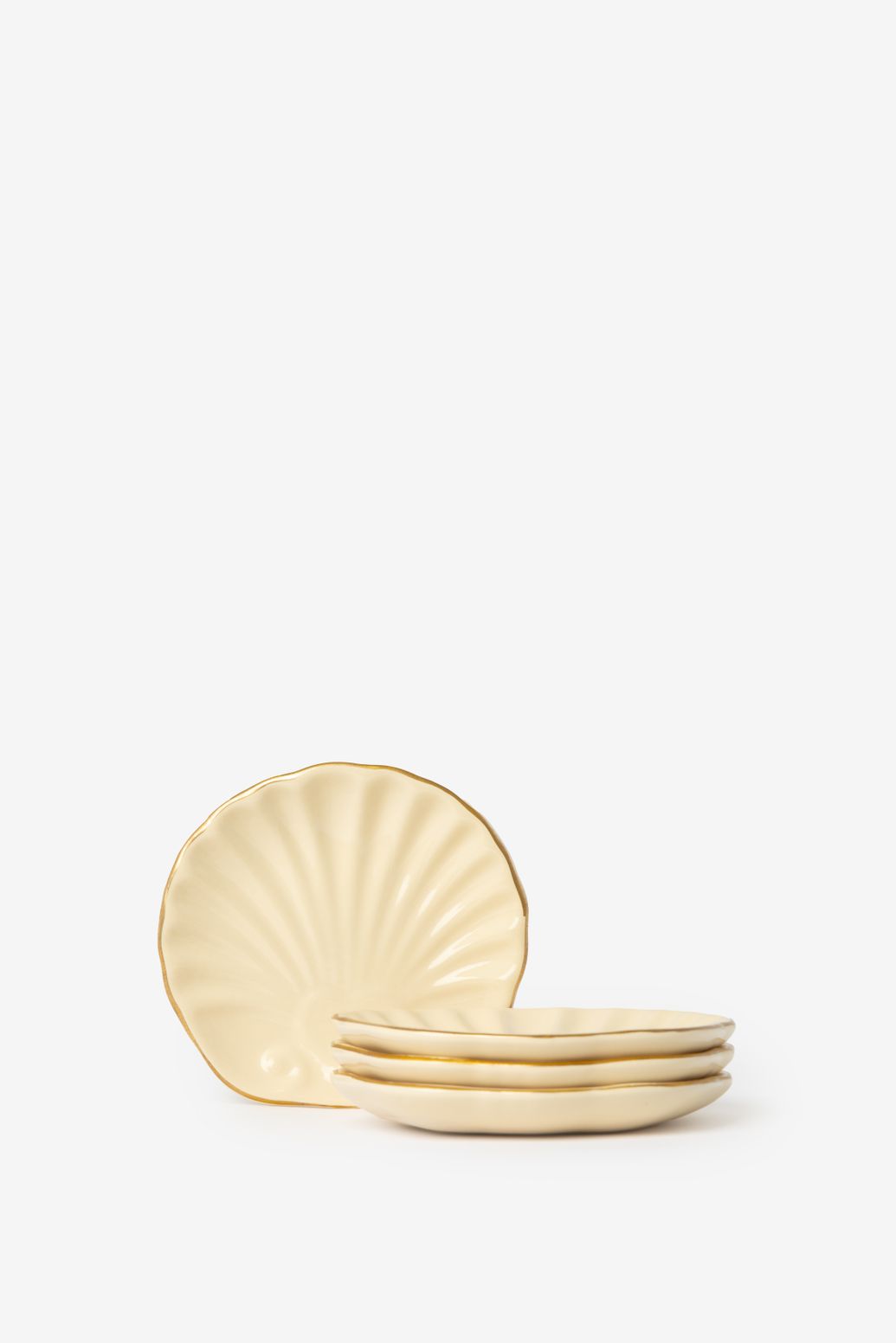 Dessertteller Muschel - hellgelb