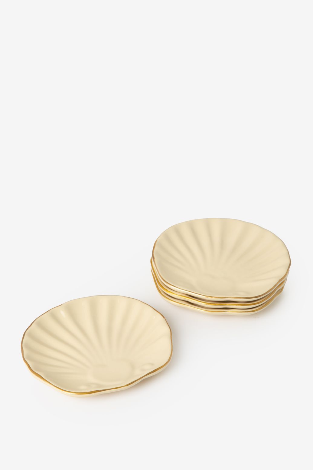 Dessertteller Muschel - hellgelb