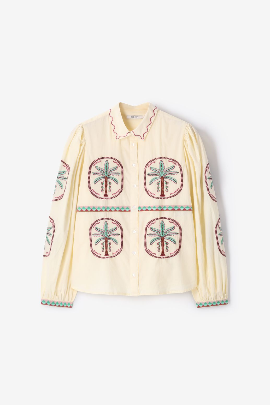 Lichtgele blouse met embroidery