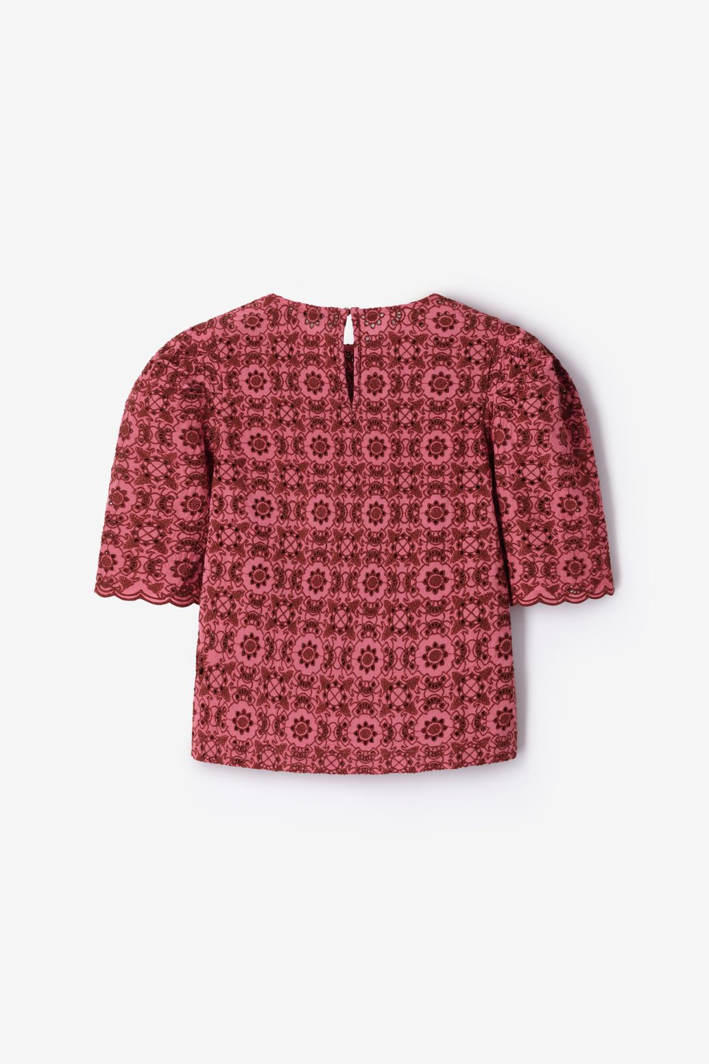 Top avec broderies - rose foncé