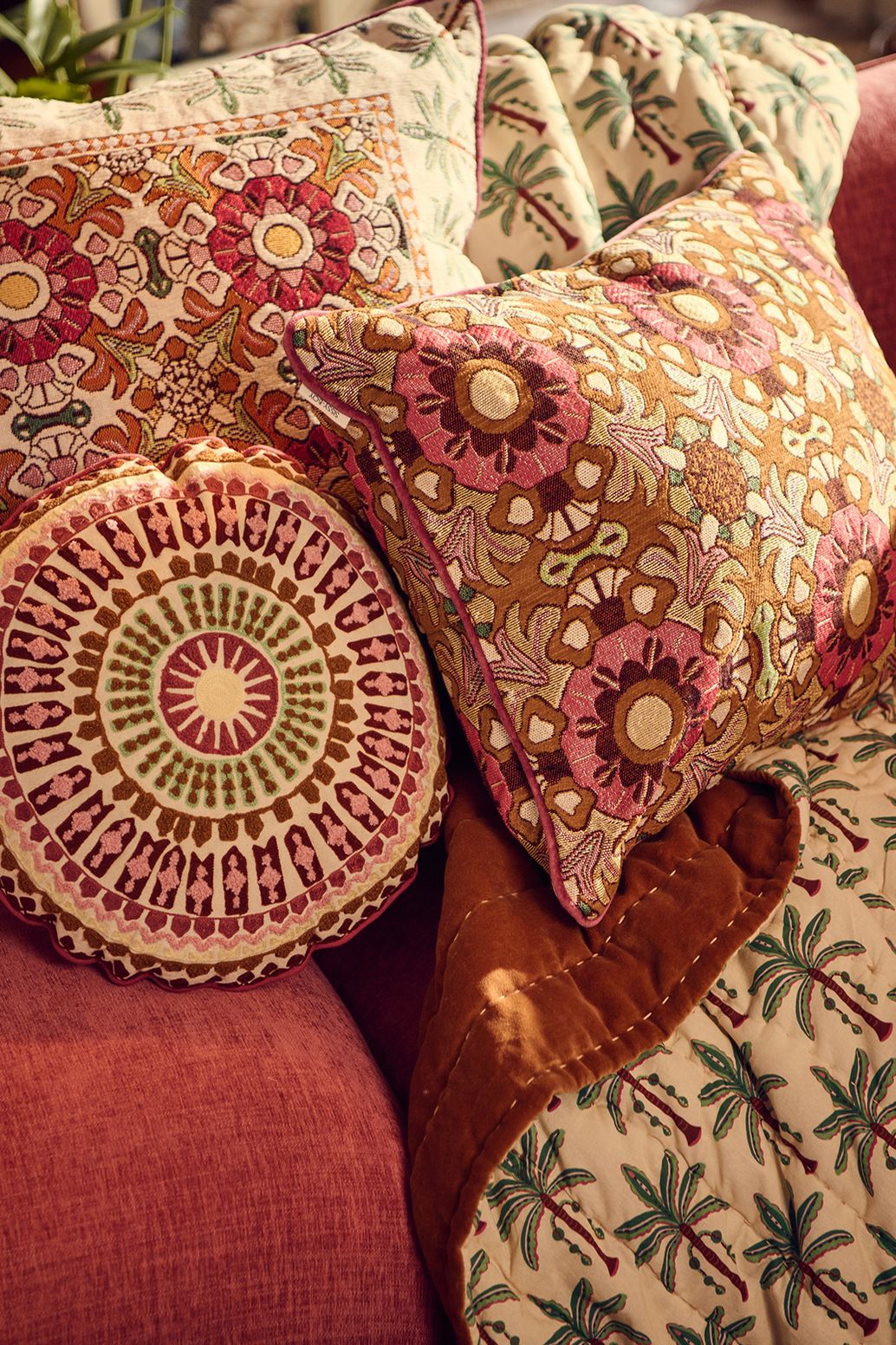 Coussin avec imprimé mosaïque - multicolore