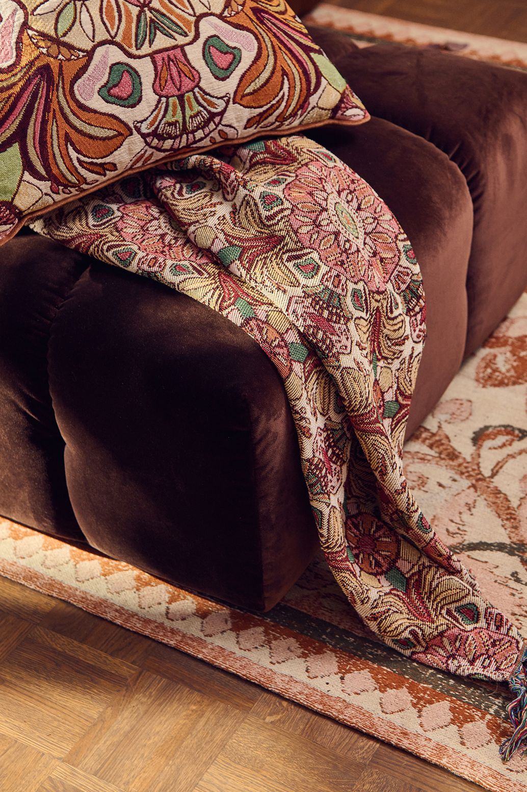 Decke mit Blumenmuster (250X200 cm) - mehrfarbig